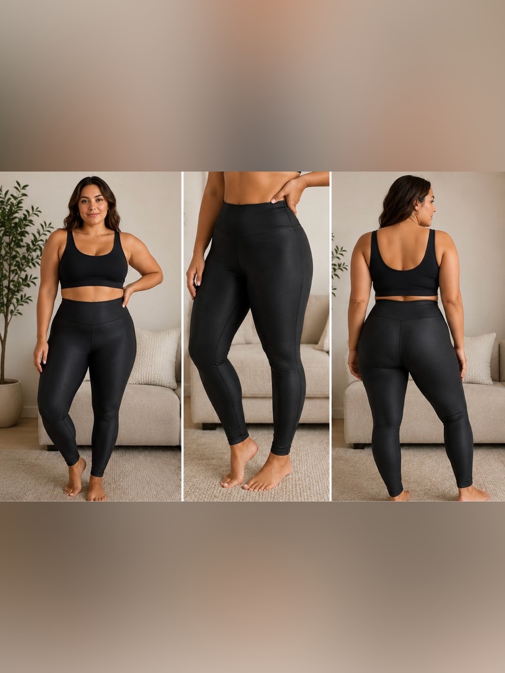 Zyia Active Black High Waisted Leggings Size 8-10 Buttery Soft Performance Yoga